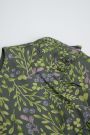 Sukienka tkaninowa zielona z printem w kwiaty i falbankami na rękawach 2219807