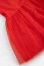 Sukienka dzianinowa czerwona rozkloszowana ze świątecznym nadrukiem 2226377