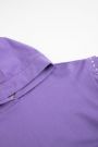 Bluza dresowa fioletowa z kapturem i ozdobnymi ćwiekami na ramionach 2220167