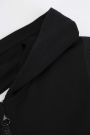 Bluza rozpinana czarna przedłużana z kapturem i napisami 2218583