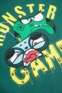T-shirt z długim rękawem zielony z nadrukiem gamerskim 2218121