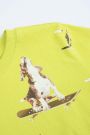 T-shirt z długim rękawem limonkowy z printem w psy na deskorolce 2222528
