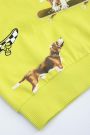 T-shirt z długim rękawem limonkowy z printem w psy na deskorolce 2222529