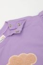 T-shirt z długim rękawem fioletowy z nadrukiem owieczki i falbankami na ramionach 2221186