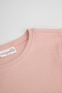 T-shirt z długim rękawem różowy prążkowany 2219542