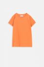 T-shirt z krótkim rękawem pomarańczowy gładki 2219385