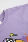 T-shirt z krótkim rękawem fioletowy z nadrukiem skaterskim 2222572