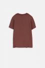 T-shirt z krótkim rękawem brązowy z nadrukiem 2218776