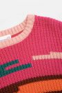 Sweter dzianinowy wielokolorowy z kolorowe paski 2221701