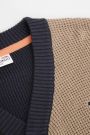 Sweter rozpinany wielokolorowy z dekoltem w serek i kieszeniami 2220263