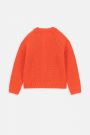 Sweter rozpinany pomarańczowy prążkowany z dekoltem w serek 2221500