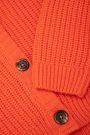 Sweter rozpinany pomarańczowy prążkowany z dekoltem w serek 2221502