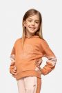 Bluza nierozpinana dziewczęca dresowa z kapturem i grafiką 2229080
