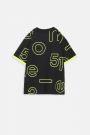 T-shirt z krótkim rękawem chłopięcy oversize z grafiką i gumowymi elementami 2222648