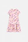 Sukienka dzianinowa z krótkim rękawem HARRY POTTER fioletowa rozkloszowana z nadrukiem na całości 2228311