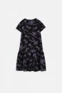 Sukienka dzianinowa z krótkim rękawem LOONEY TUNES czarna rozkloszowana z nadrukiem - Królik Bugs 2228315