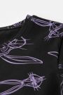 Sukienka dzianinowa z krótkim rękawem LOONEY TUNES czarna rozkloszowana z nadrukiem - Królik Bugs 2224812