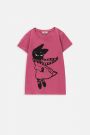 T-shirt z krótkim rękawem różowy z kotem melancholikiem 2228447