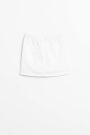 Spódnica tkaninowa trapezowa w kolorze białym z ozdobną taśmą 2149272