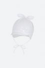 Czapka niemowlęca dla dziewczynki w kolorze białym z daszkiem 2154286