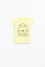 T-shirt z krótkim rękawem żółty z nadrukiem w wakacyjnym klimacie 2159426