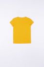 T-shirt z krótkim rękawem W kolorze żółtym z metalizowanym napisem  2159826