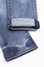 Spodnie jeansowe z efektem sprania i ozdobnymi przetarciami o fasonie SLIM 2194122
