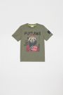 T-shirt z krótkim rękawem Zielony z motywem niedźwiedzia 2115506