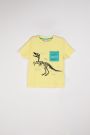 T-shirt z krótkim rękawem żółty z nadrukiem dinozaura 2115591