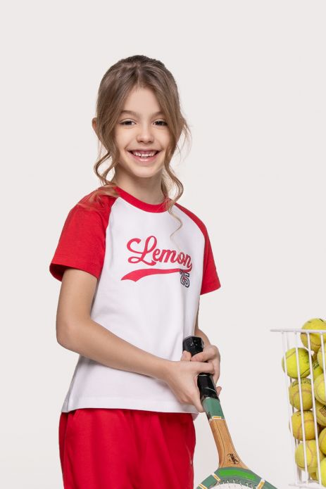 Koszulka z krótkim rękawem dziewczęca basic z grafiką