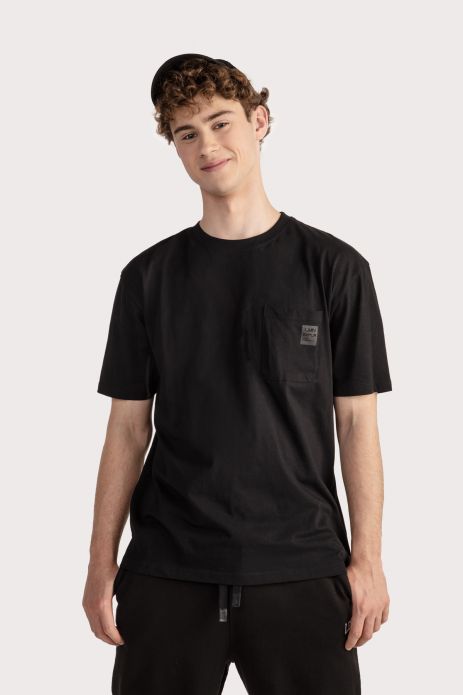 T-shirt z krótkim rękawem młodzieżowy oversize z kieszenią