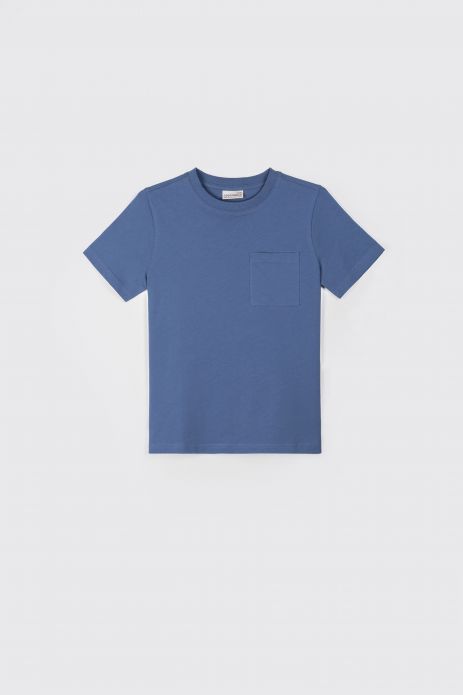 T-shirt z krótkim rękawem niebieski gładki